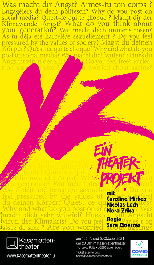 Plakat YZ Theaterprojekt von Sara Goerres