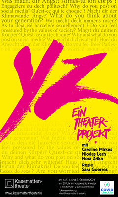 Plakat Theaterprojekt YZ Regie Sara Goerres